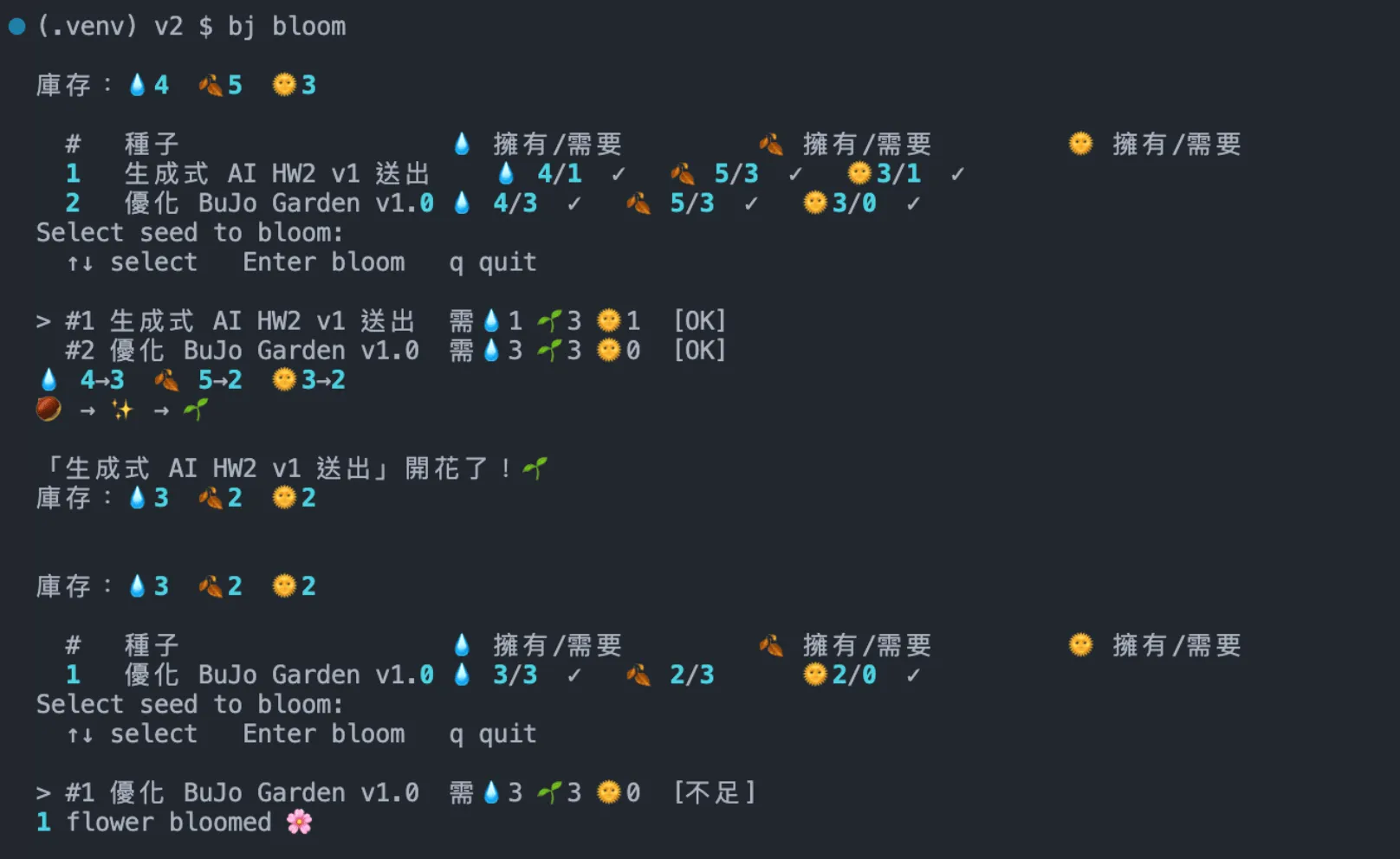 BuJo Garden CLI